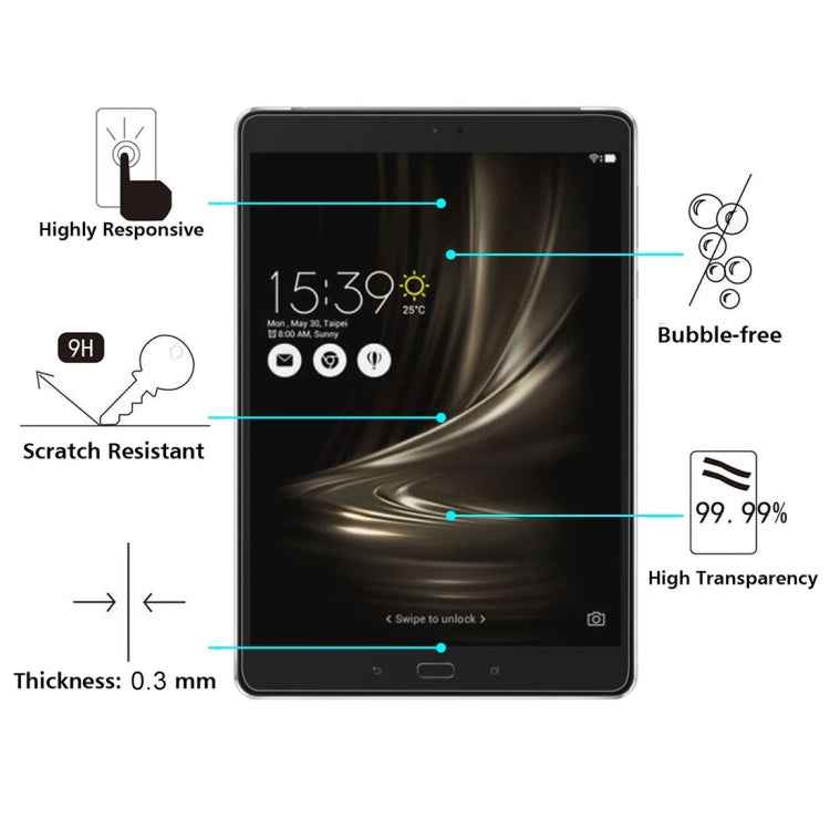 75 PCS for ASUS ZenPad 3S 10 / Z500 0.3mm 9H Hardness Tempered Glass Screen Film
