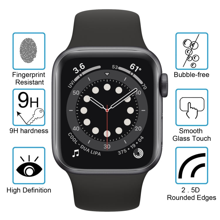 9H 2.5D Tempered Glass Film For Apple Watch Series 6 / 5 / 4 / Watch SE 40mm
