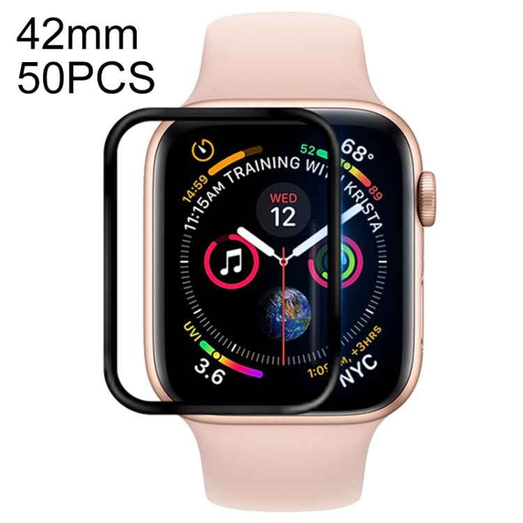 50 PCS For Apple Watch 42mm Soft PET Film Full Cover Screen Protector