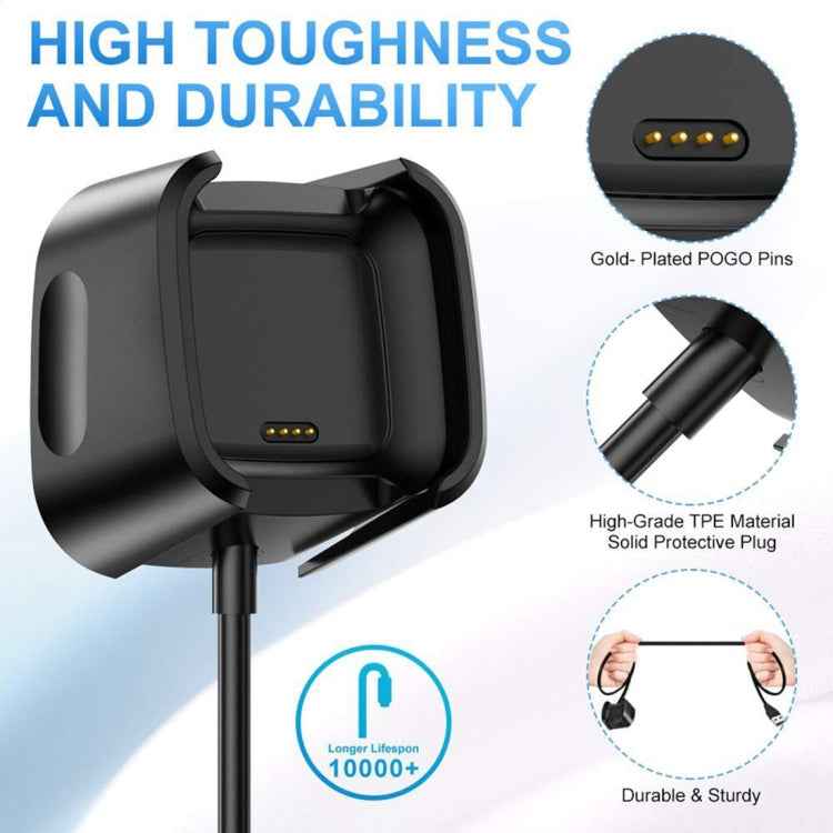 For Fitbit Versa 2 Charger Charging Dock Base Stand Holder with 1m Charging Cable