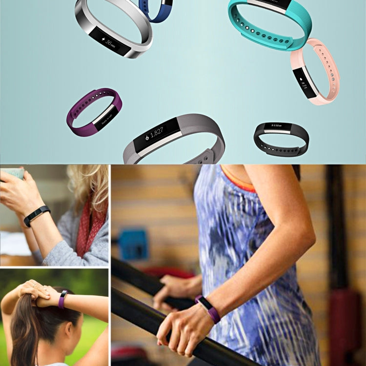 Correa de silicona con textura oblicua para Fitbit Alta Watch, tamaño grande, longitud: aproximadamente 22 cm