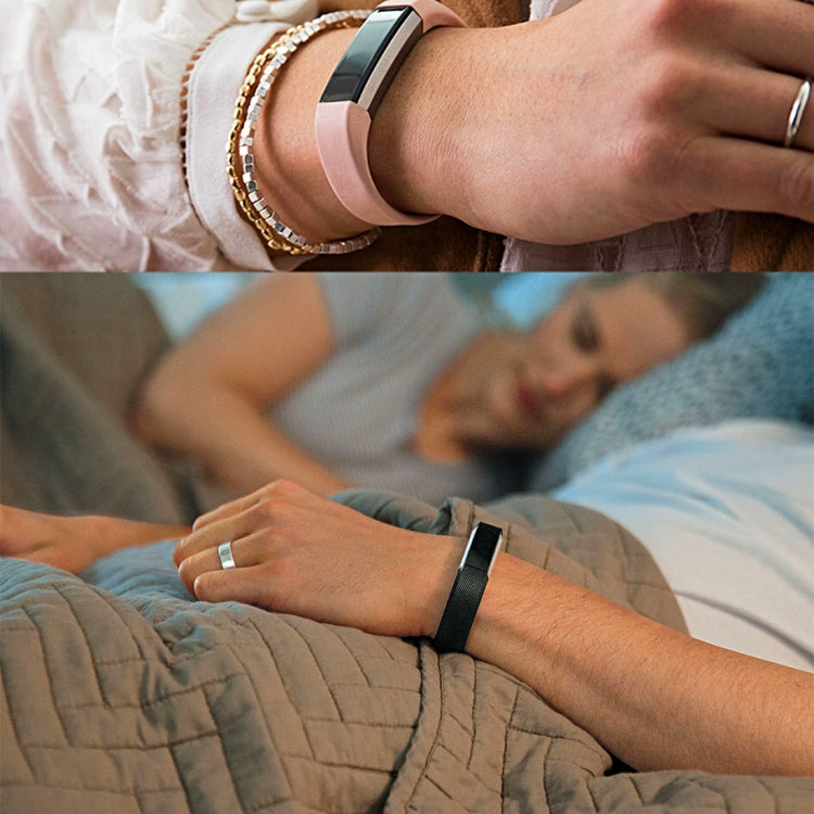 Bracelet de montre en silicone à texture oblique pour Fitbit Alta, grande taille, longueur : environ 22 cm