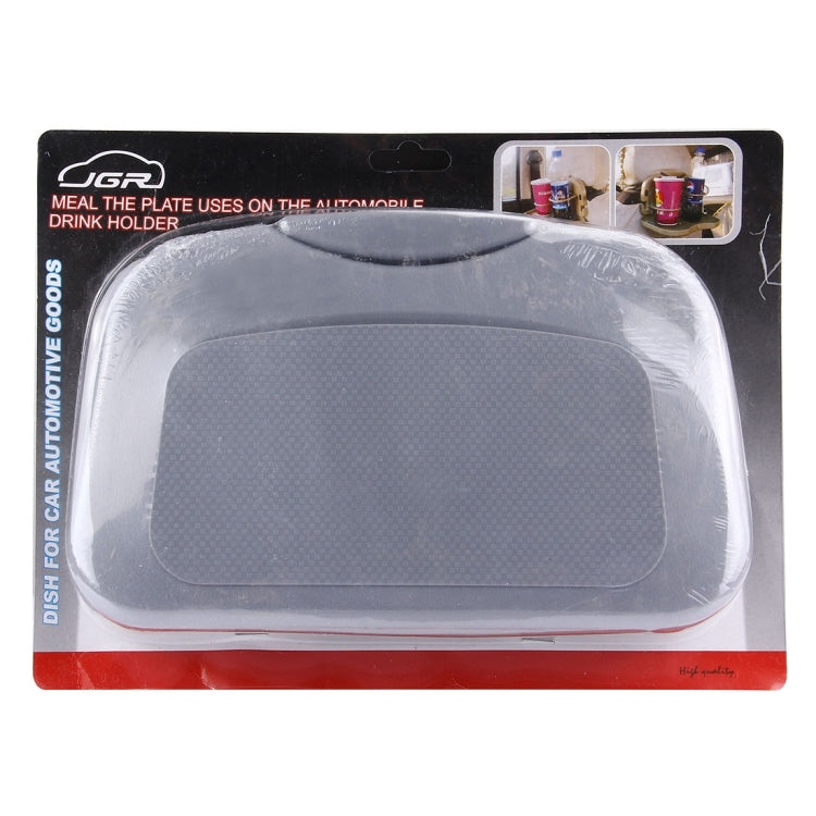 Folding Car Auto Back Seat Table Drink Food Cup Tray Holder Stand Desk, Gray, Beige