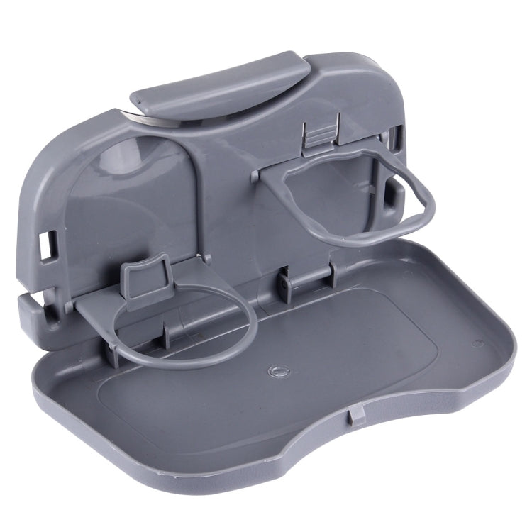Folding Car Auto Back Seat Table Drink Food Cup Tray Holder Stand Desk, Beige, Gray