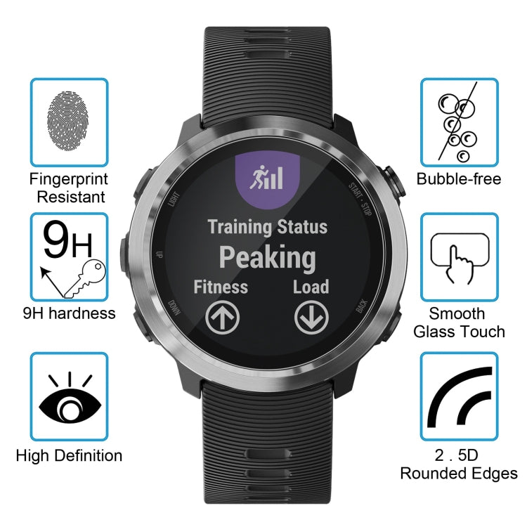 2 PCS ENKAY Hat-Prince for Garmin Forerunner 645 0.2mm 9H Surface Hardness 2.15D Curved Edge Tempered Glass Screen Protector