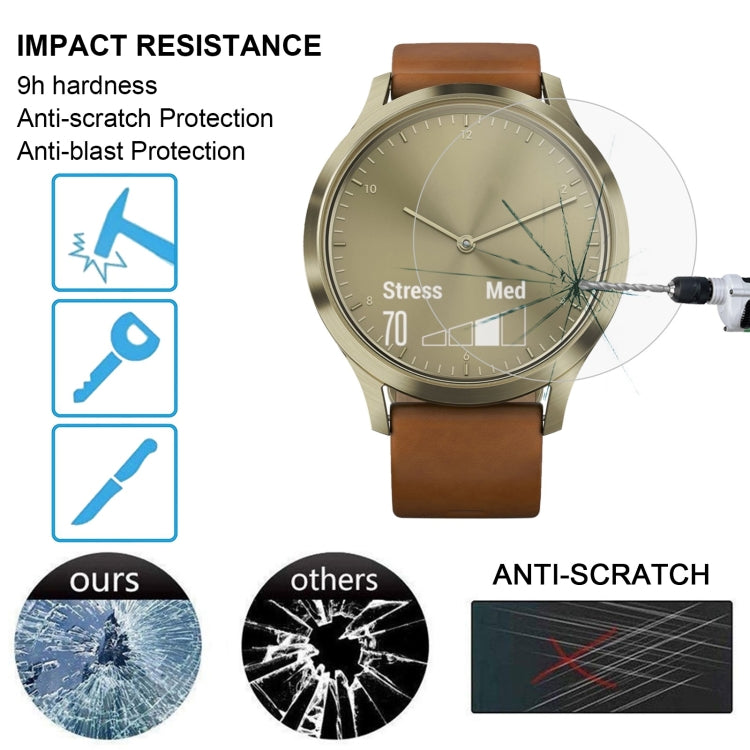 ENKAY Hat-Prince for Garmin Vivomove HR Smart Watch 0.2mm 9H Surface Hardness 2.15D Explosion-proof Tempered Glass Screen Film