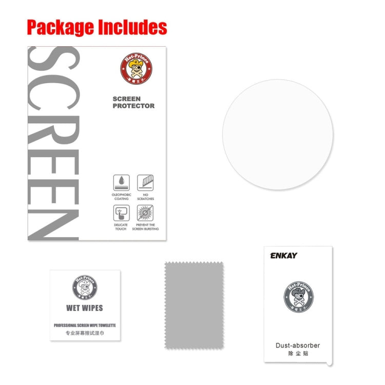 Lot de 2 films de protection en verre trempé ENKAY Hat-Prince 0,2 mm 9H 2,15D à bords incurvés pour montre de sport intelligente Garmin Instinct, 2 pièces Garmin Instinct