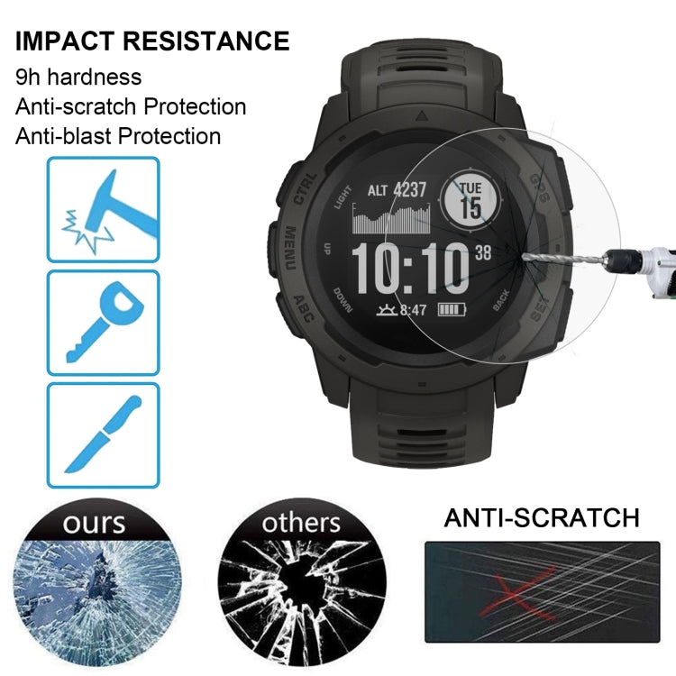 ENKAY Hat-Prince 0.2mm 9H 2.15D Curved Edge Tempered Glass Film for Garmin Instinct Intelligent Sports Watch