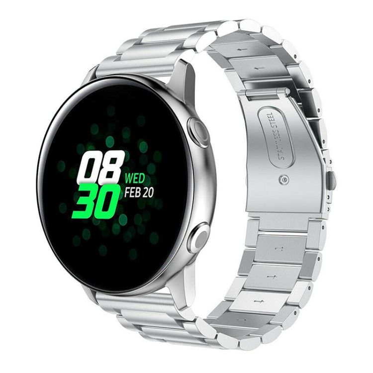 3-Beads Slingshot Buckle Solid Stainless Steel Watch Band for Galaxy Watch Active 20mm