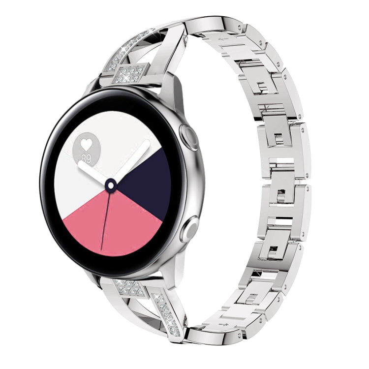 X-shaped Diamond Stainless Steel Wrist Strap WatchBand for Galaxy Watch Active 20mm