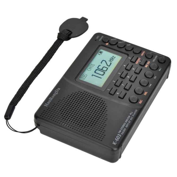 K-603 Portable FM / AM / SW Full Band Stereo Radio, Support BT & TF Card
