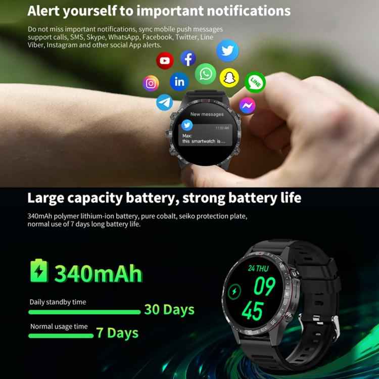 HAMTOD GT45 1.6 inch Waterproof Smart Watch, Support Bluetooth Call / Heart Rate / Blood Oxygen Monitoring