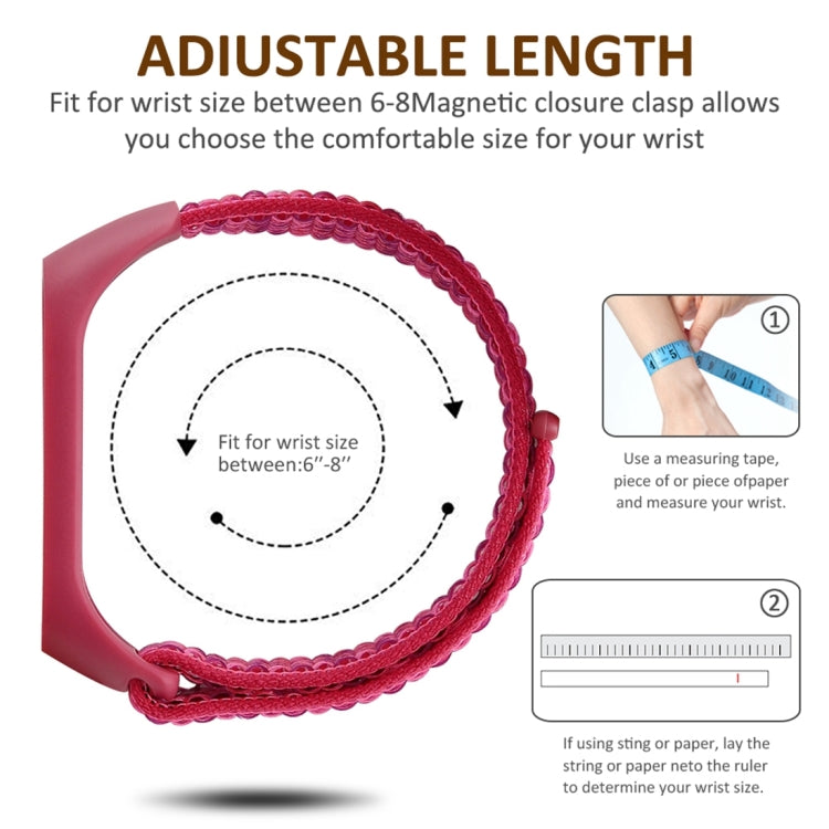 Bracelet de montre connectée en nylon tissé pour Xiaomi Mi Band 3/4