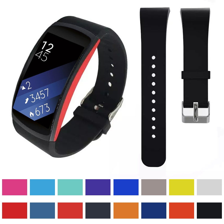Solid Color Leather Watch Band for Galaxy Gear Fit2 R360