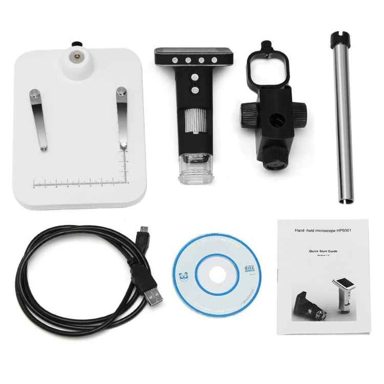 500X Zoom Magnifier 3MP Image Sensor USB Digital Microscope with 2.5 inch Screen & 8 LED & Professional Stand, Support TF Card