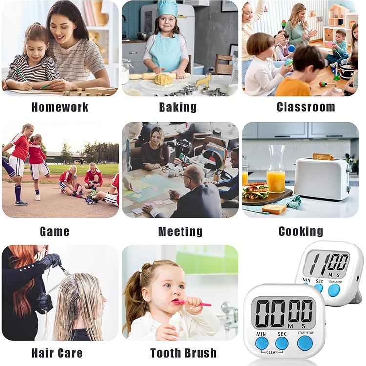 Digital Kitchen Timer Electronic Alarm Magnetic Backing with LCD Display for Cooking Baking Sports Games Office, 118, HX103-2