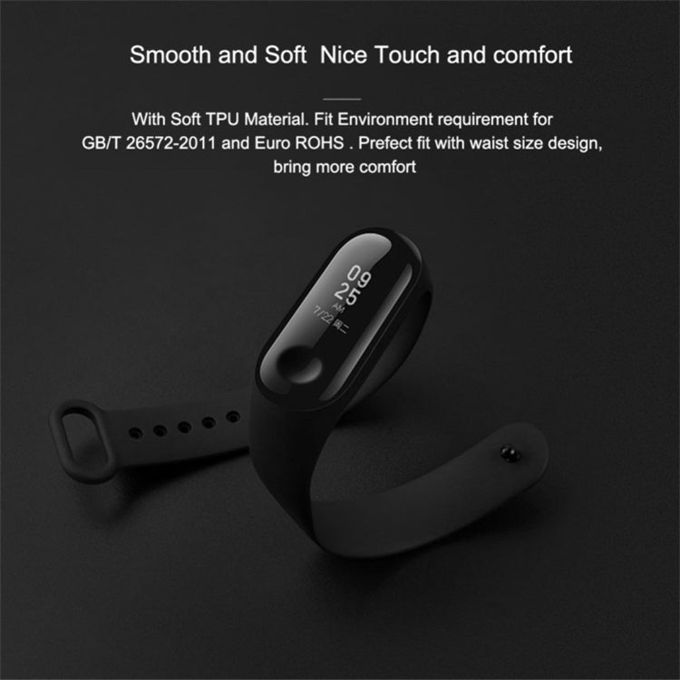 Pure Color Soft TPU Watch Bands for Xiaomi Mi Band 4, Host Not Included, Black, Orange, Pink, Dark Blue, Wine Red