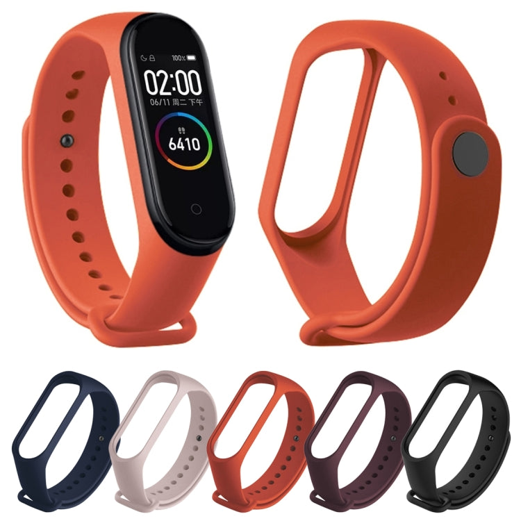 Pure Color Soft TPU Watch Bands for Xiaomi Mi Band 4, Host Not Included, Black, Orange, Pink, Dark Blue, Wine Red