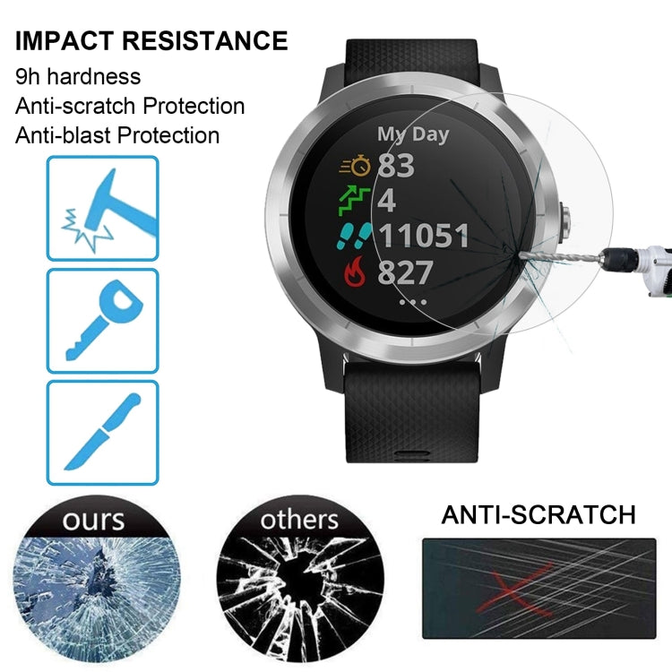 2 PCS ENKAY Hat-Prince 0.2mm 9H 2.15D Curved Edge Tempered Glass Film for Garmin Vivoactive 3 trainer