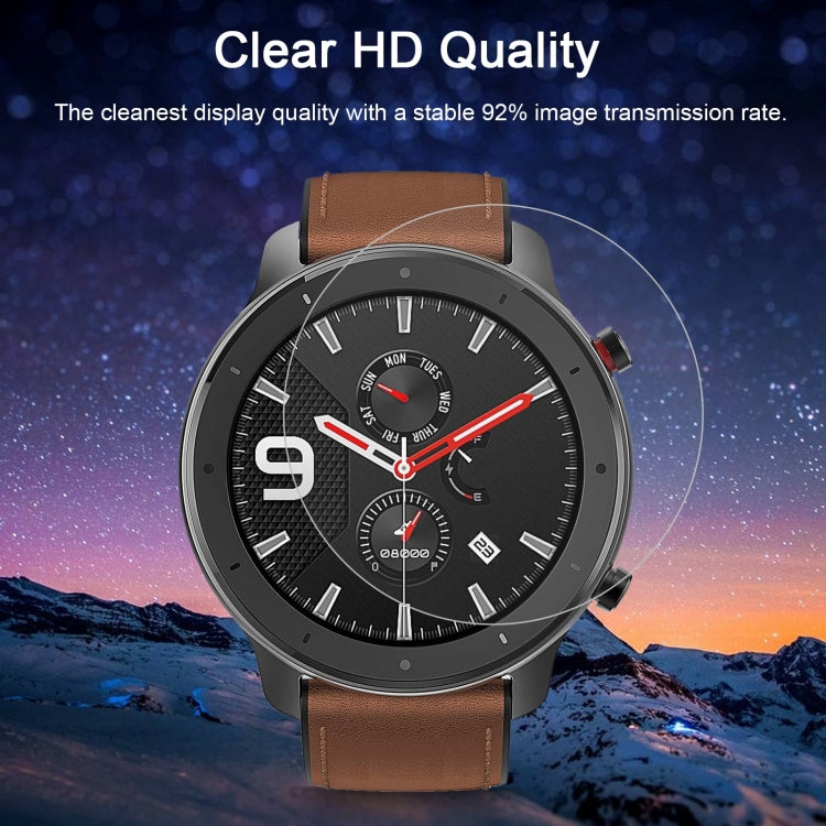 Protector de pantalla de vidrio templado 2.5D 9H de 0.26 mm para Amazfit GTR de 47 mm.