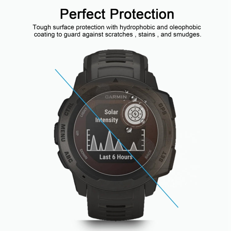 Protecteur d'écran en verre trempé 0,26 mm 2,5D 9H pour Garmin Instinct