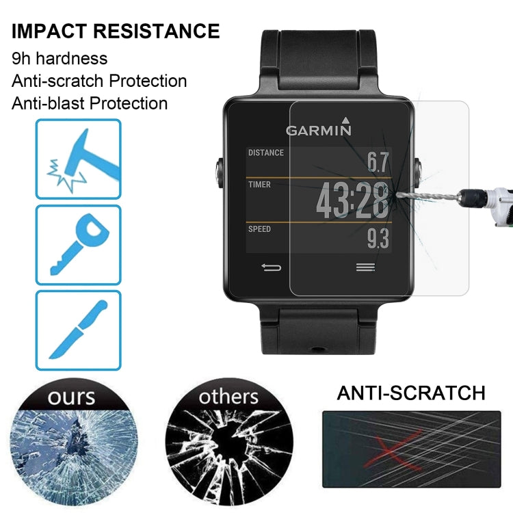 Protection d'écran en verre trempé 0,26 mm 2,5D 9H pour Garmin Vivoactive