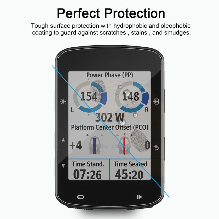 Protection d'écran en verre trempé 0,26 mm 2,5D 9H pour Garmin Edge 520 Plus