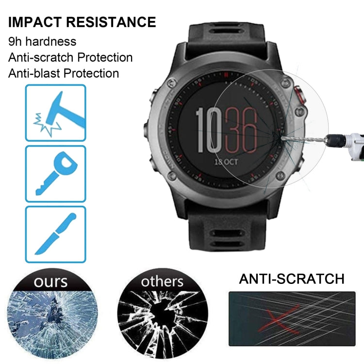 Film protecteur d'écran en verre trempé 0,26 mm 2,5D 9H pour Garmin Fenix 3