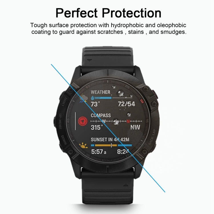Protector de pantalla de vidrio templado 2.5D 9H de 0.26 mm para Garmin Fenix 6 Pro.
