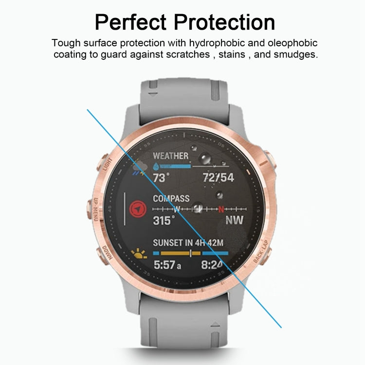 Protecteur d'écran en verre trempé 0,26 mm 2,5D 9H pour Garmin Fenix 6S