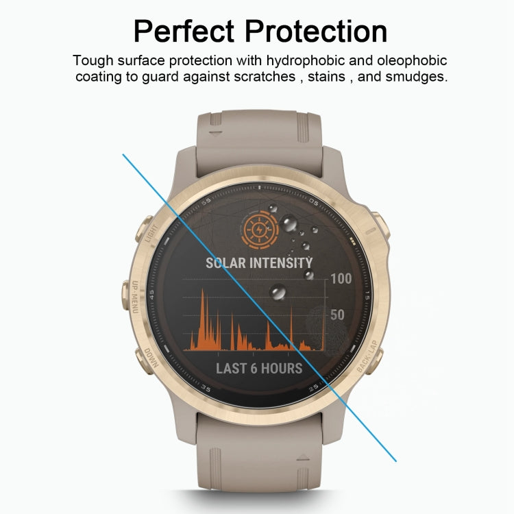 Protection d'écran en verre trempé 0,26 mm 2,5D 9H pour Garmin Fenix 6S Pro
