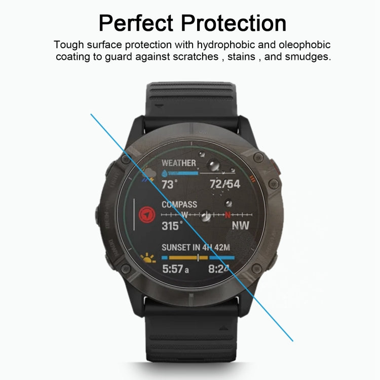 Protection d'écran en verre trempé 0,26 mm 2,5D 9H pour Garmin Fenix 6X