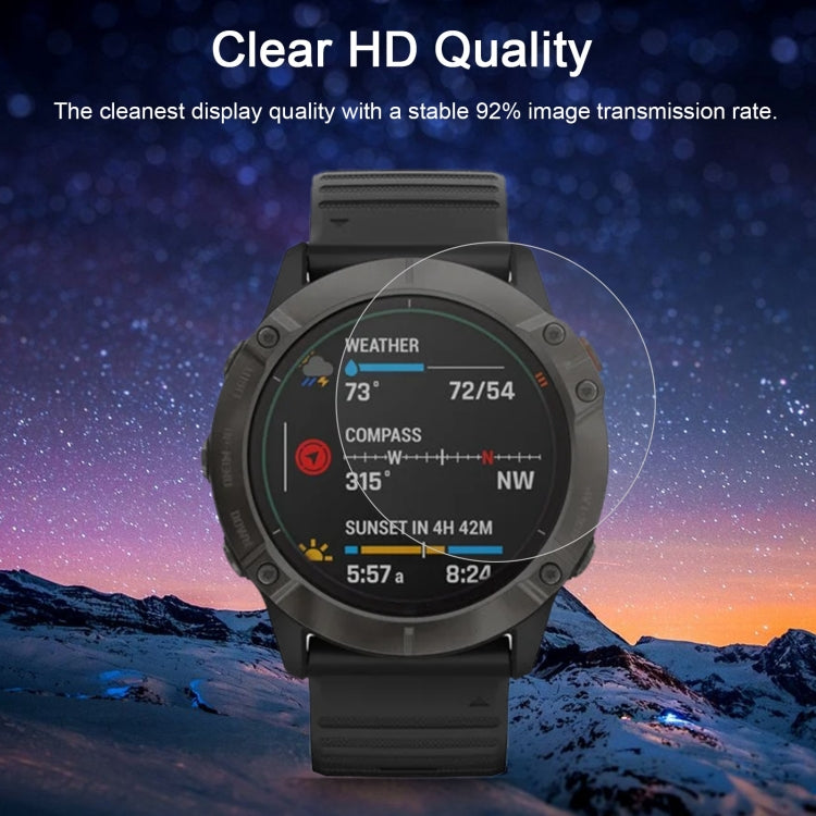 Protector de pantalla de vidrio templado 2.5D 9H de 0.26 mm para Garmin Fenix 6X Pro.