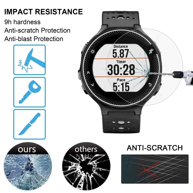 Protecteur d'écran en verre trempé 0,26 mm 2,5D 9H pour Garmin Forerunner 235