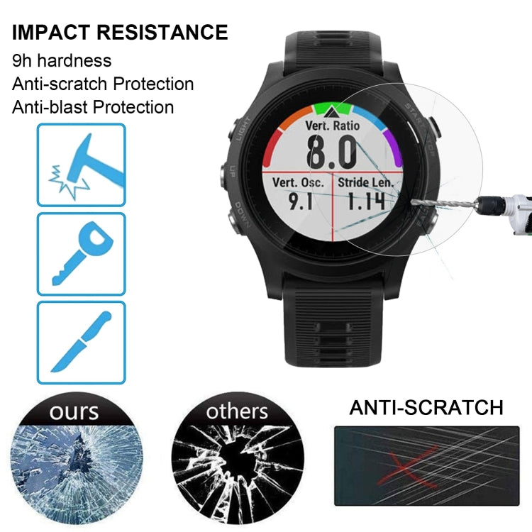 Protector de pantalla de vidrio templado 2.5D 9H de 0.26 mm para Garmin Forerunner 635.