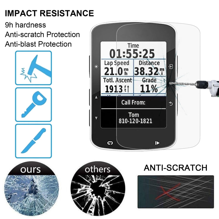 For Garmin Edge 520 0.26mm 2.5D 9H Tempered Glass Film Screen Protector