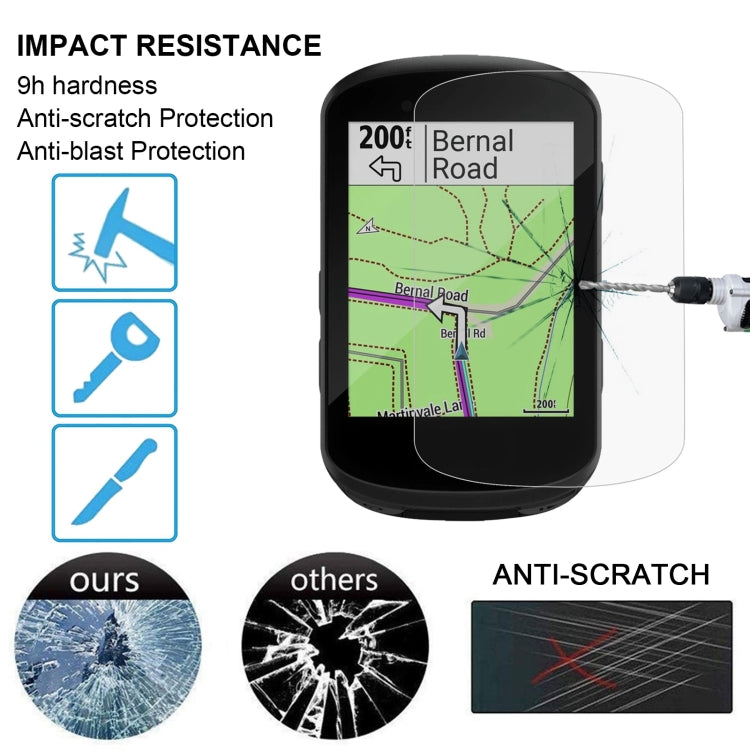 Protecteur d'écran en verre trempé 0,26 mm 2,5D 9H pour Garmin Edge 530