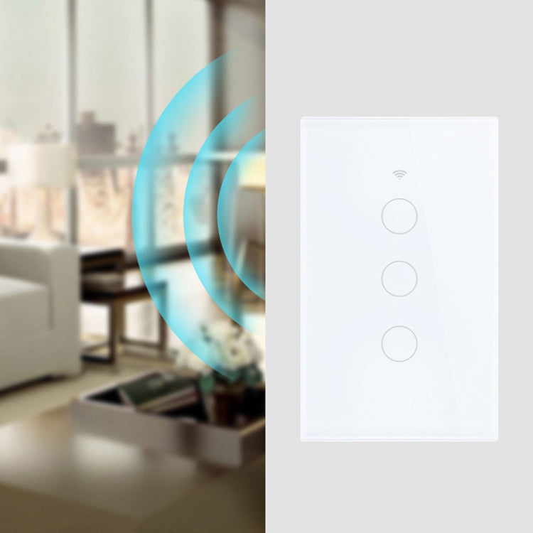 Interruptor de luz inteligente TC120 Wifi con pantalla táctil de vidrio y control por voz, funciona con Alexa Echo y Google Home.
