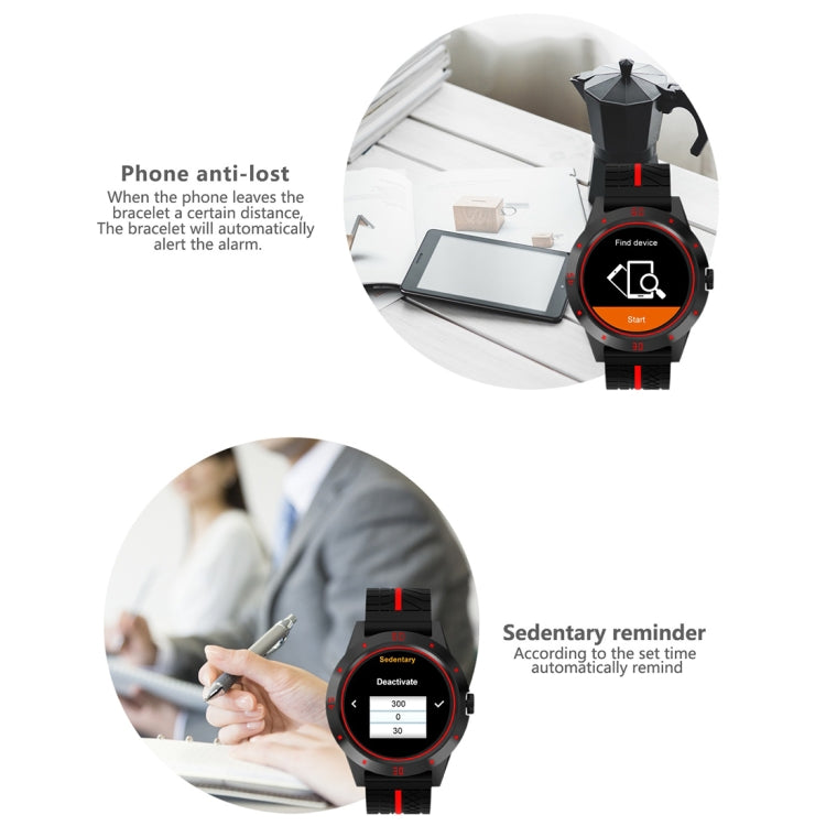 Reloj inteligente N6 con pantalla TFT de 1,3 pulgadas, MTK2502C, Bluetooth 4.0, correa de silicona, monitor de frecuencia cardíaca, podómetro, monitor de sueño y recordatorio de sedentarismo.