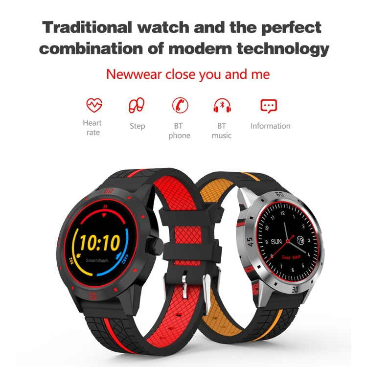 Reloj inteligente N6 con pantalla TFT de 1,3 pulgadas, MTK2502C, Bluetooth 4.0, correa de silicona, monitor de frecuencia cardíaca, podómetro, monitor de sueño y recordatorio de sedentarismo.