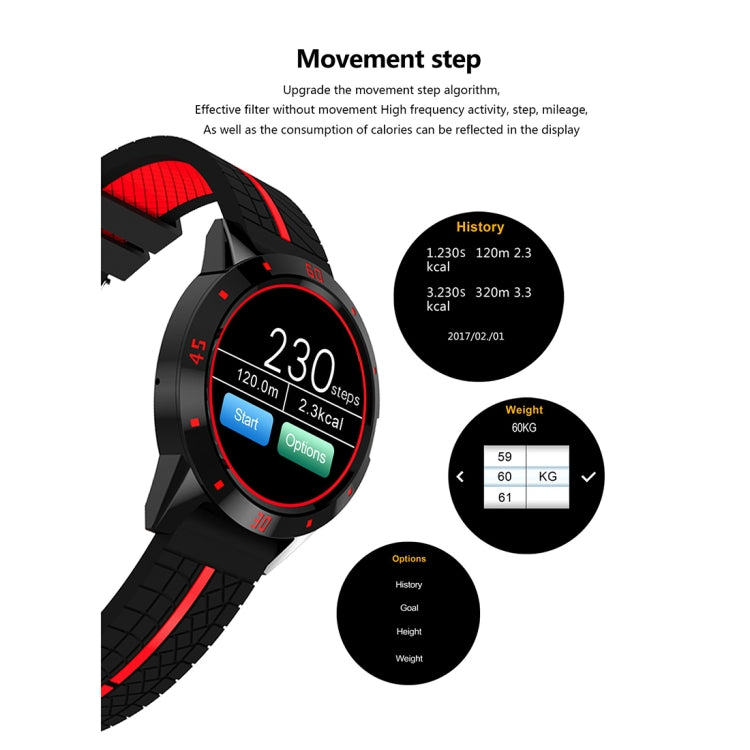 Reloj inteligente N6 con pantalla TFT de 1,3 pulgadas, MTK2502C, Bluetooth 4.0, correa de silicona, monitor de frecuencia cardíaca, podómetro, monitor de sueño y recordatorio de sedentarismo.