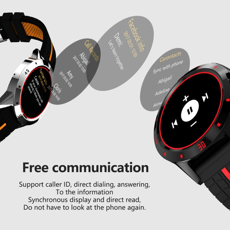 Reloj inteligente N6 con pantalla TFT de 1,3 pulgadas, MTK2502C, Bluetooth 4.0, correa de silicona, monitor de frecuencia cardíaca, podómetro, monitor de sueño y recordatorio de sedentarismo.