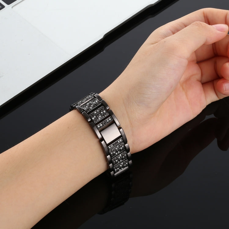 For Fitbit Versa Diamond-studded Stainless Steel Watch Band