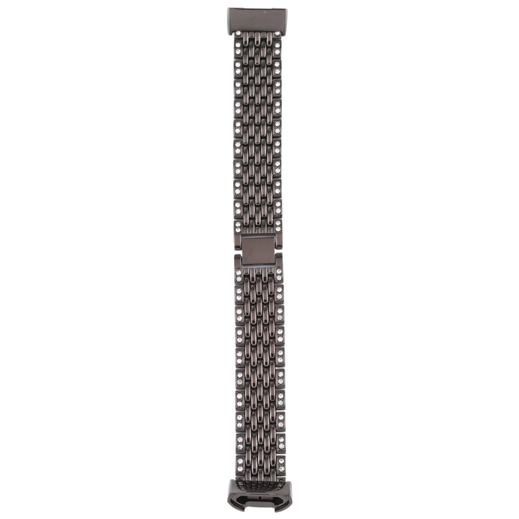For Fitbit Charge 3 Diamond-studded Stainless Steel Watch Band