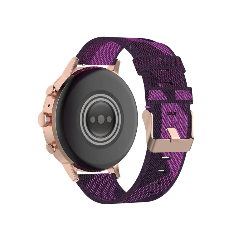 18mm Stripe Weave Nylon Wrist Strap Watch Band for Fossil Female Sport / Charter HR / Gen 4 Q Venture HR