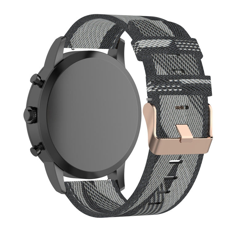 Bracelet de montre en nylon tissé rayé 22 mm pour montre connectée hybride Fossil HR, Explorist HR et Sport pour homme de 4e génération