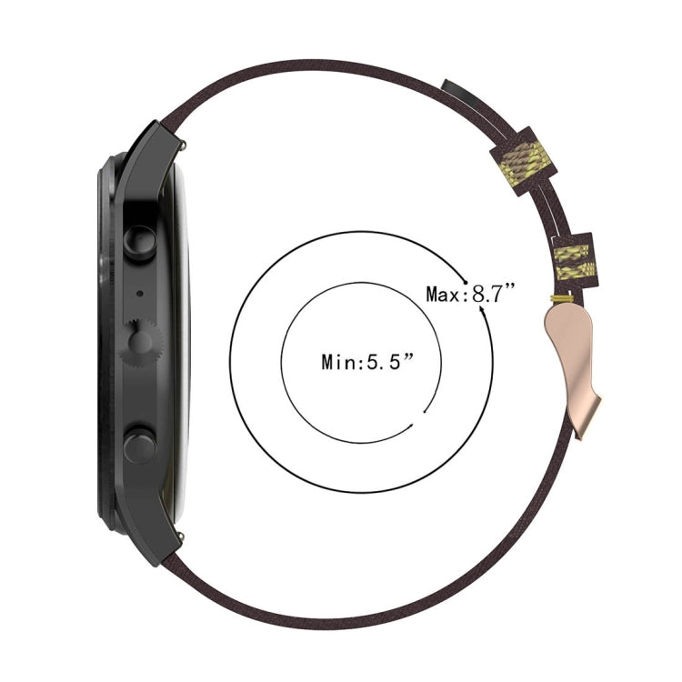 22mm Stripe Weave Nylon Wrist Strap Watch Band for Fossil Gen 5 Carlyle, Gen 5 Julianna, Gen 5 Garrett, Gen 5 Carlyle HR