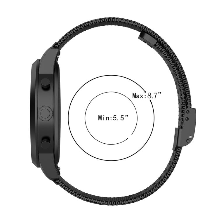 22mm Metal Mesh Wrist Strap Watch Band for Fossil Hybrid Smartwatch HR, Male Gen 4 Explorist HR, Male Sport