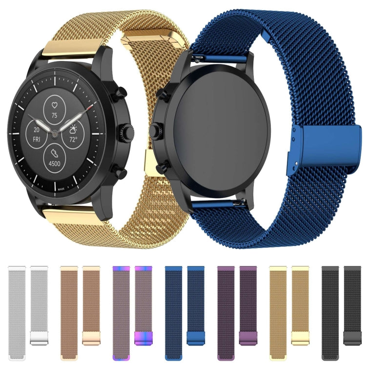 Bracelet de montre en maille métallique 22 mm pour montre connectée hybride Fossil HR, Explorist HR de 4e génération pour homme, sport pour homme