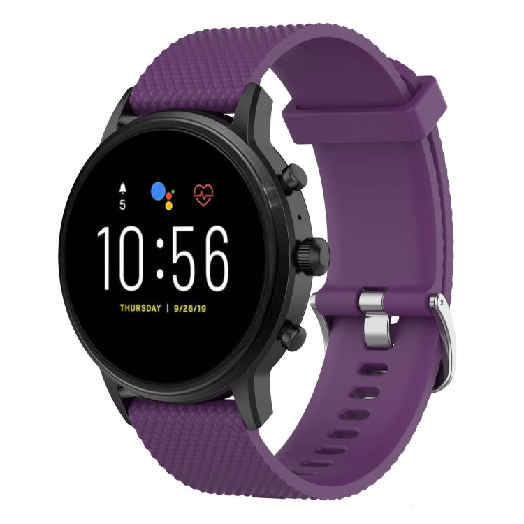 22mm Texture Silicone Wrist Strap Watch Band for Fossil Gen 5 Carlyle, Gen 5 Julianna, Gen 5 Garrett, Gen 5 Carlyle HR